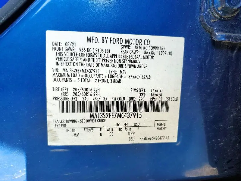 2021 FORD ECOSPORT S  