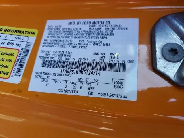 2019 FORD MUSTANG   