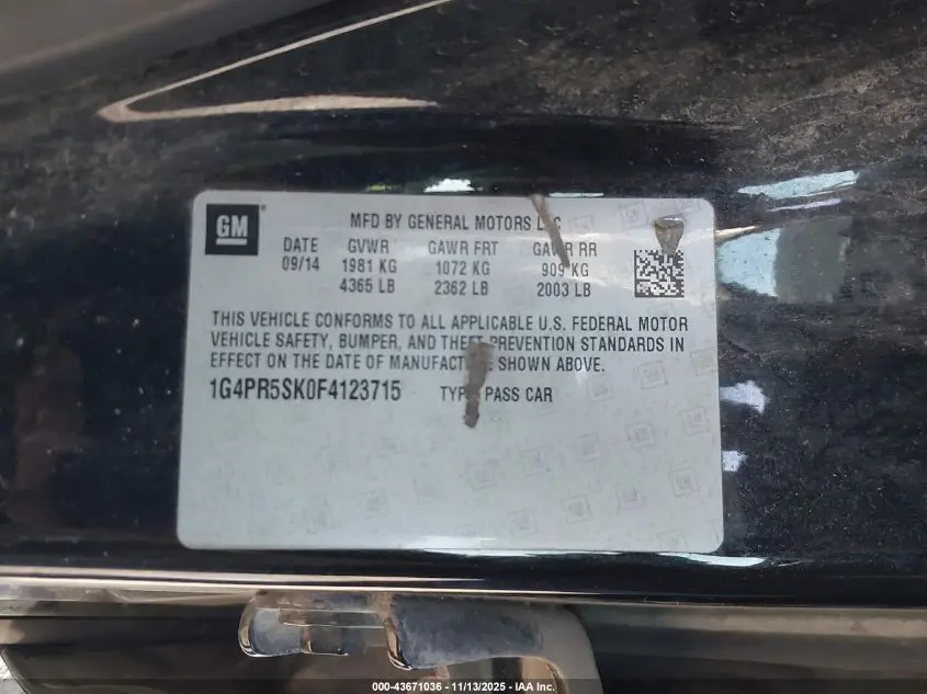 2015 BUICK VERANO CONVENIENCE GROUP