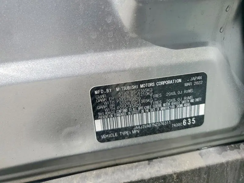 2022 MITSUBISHI OUTLANDER SEL  