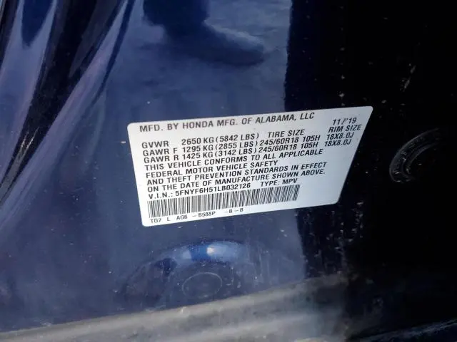2020 HONDA PILOT EXL