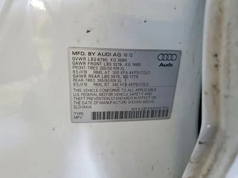 2013 AUDI Q7 PREMIUM PLUS  