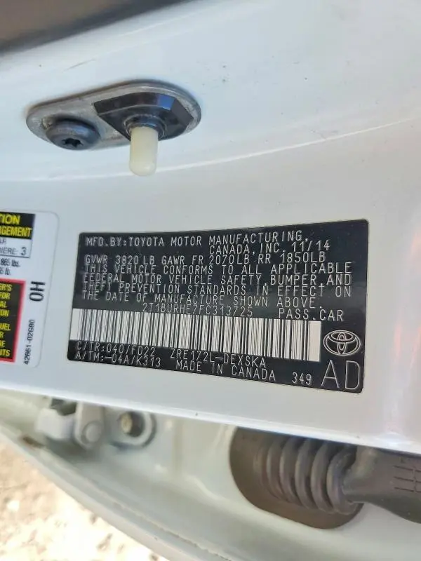 2015 TOYOTA COROLLA S PLUS  