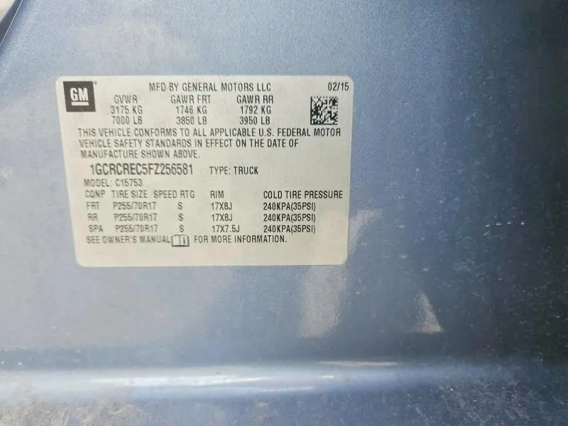 2015 CHEVROLET SILVERADO C1500 LT  