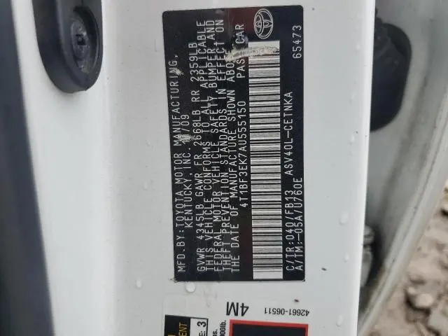 2010 TOYOTA CAMRY BASE  