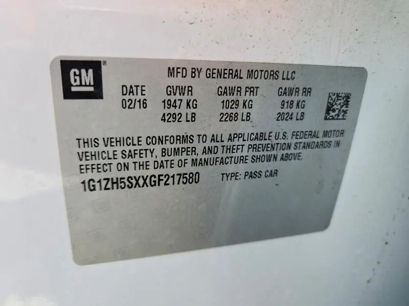 2016 CHEVROLET MALIBU PREMIER  