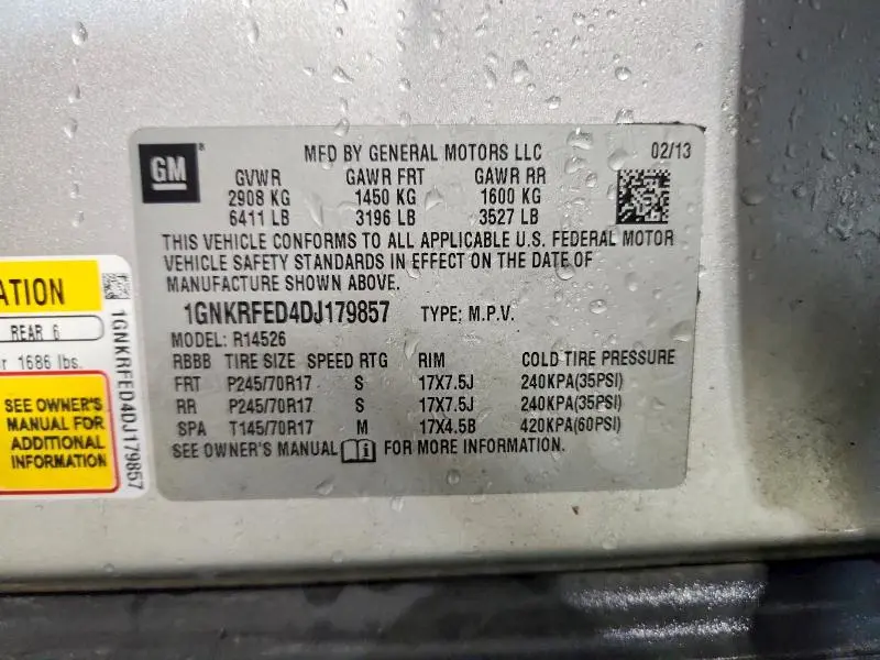 2013 CHEVROLET TRAVERSE LS  