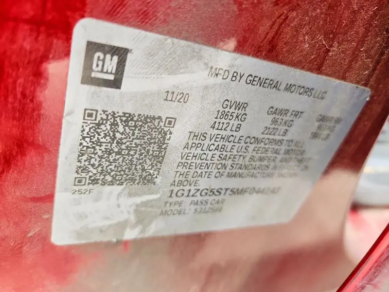 2021 CHEVROLET MALIBU RS  