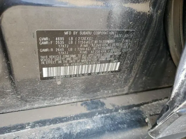 2019 SUBARU OUTBACK 2.5I PREMIUM  