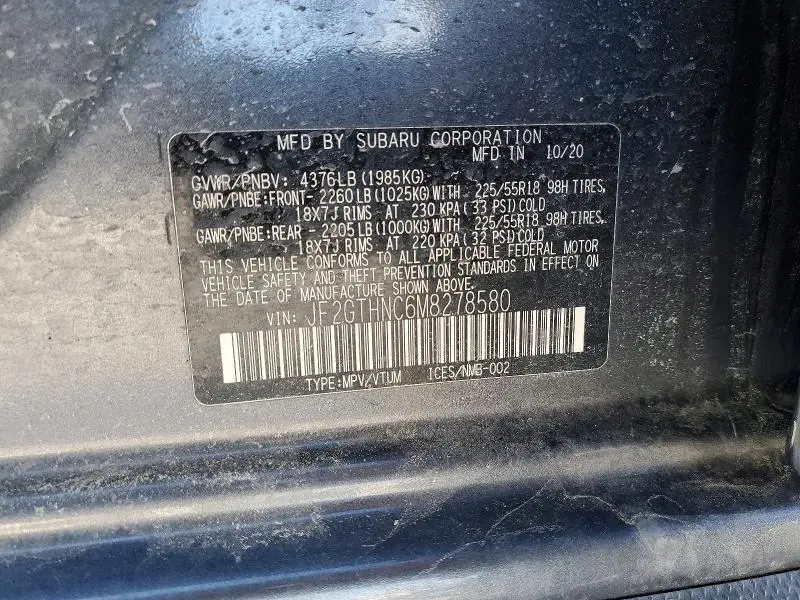 2021 SUBARU CROSSTREK LIMITED  