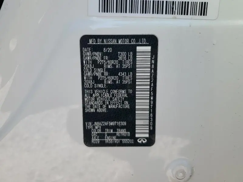 2021 INFINITI QX80 LUXE  