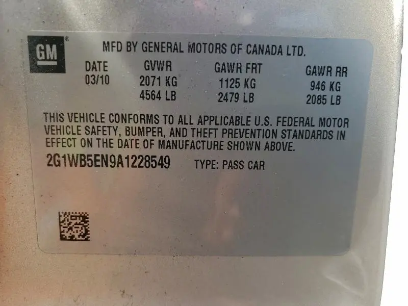 2010 CHEVROLET IMPALA LT  