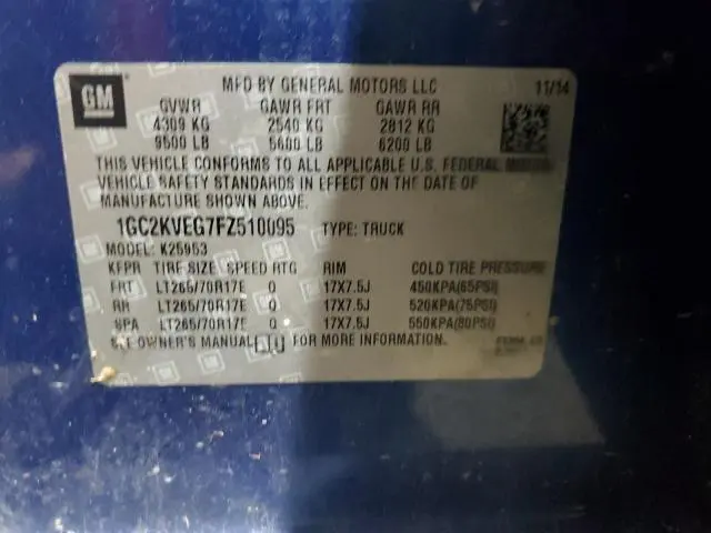 2015 CHEVROLET SILVERADO K2500 HEAVY DUTY LT  