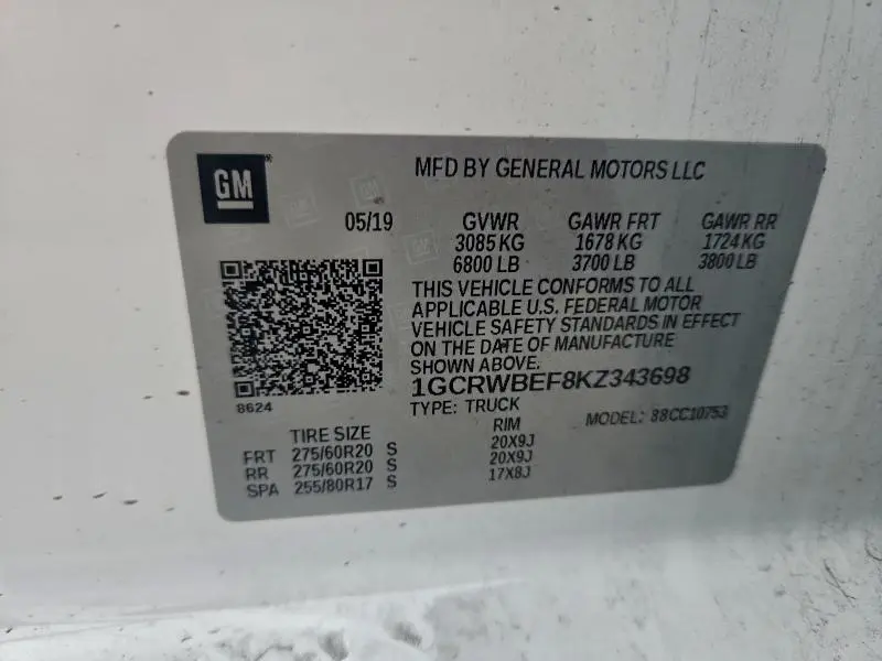 2019 CHEVROLET SILVERADO C1500 CUSTOM  