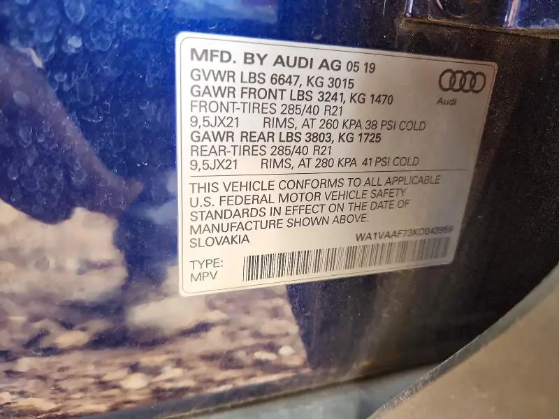 2019 AUDI Q7 PRESTIGE  