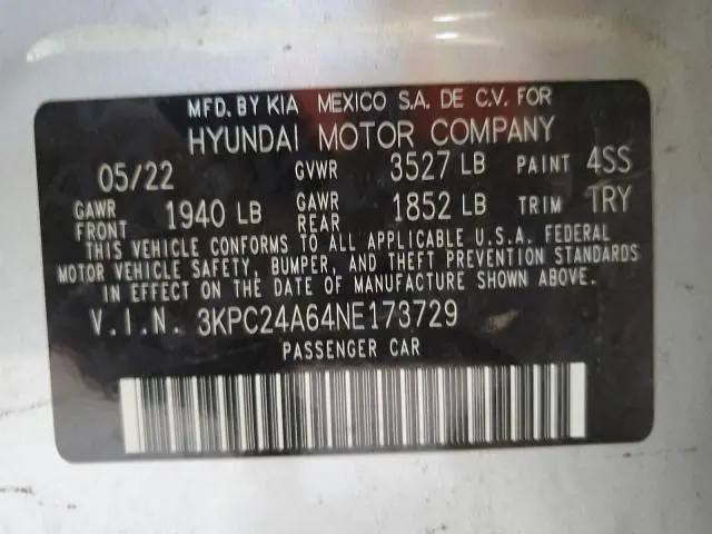 2022 HYUNDAI ACCENT SE  