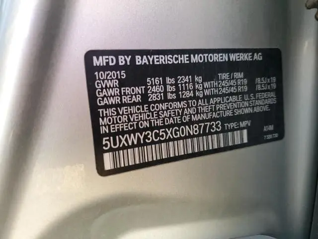 2016 BMW X3 XDRIVE28D  