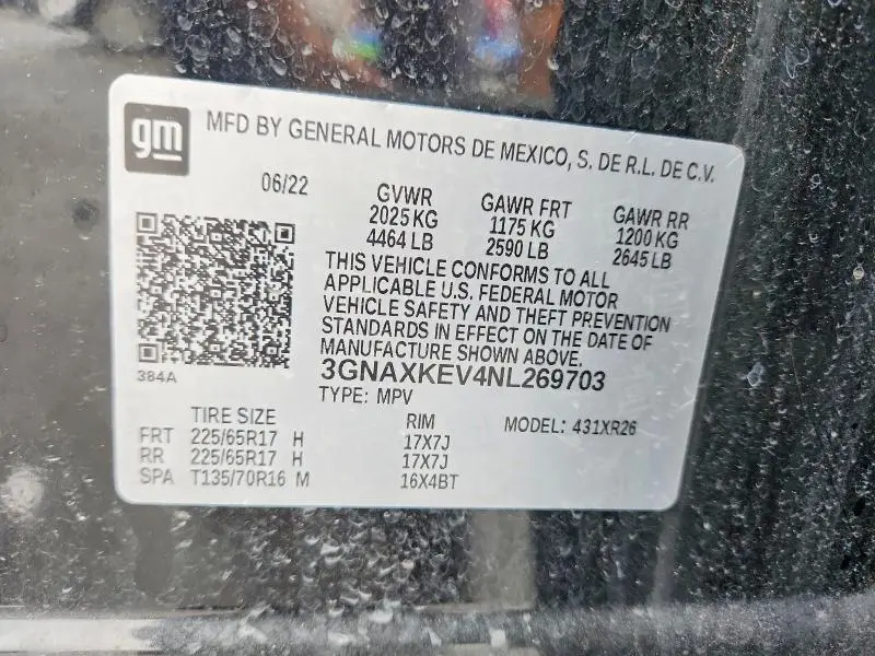 2022 CHEVROLET EQUINOX LT  