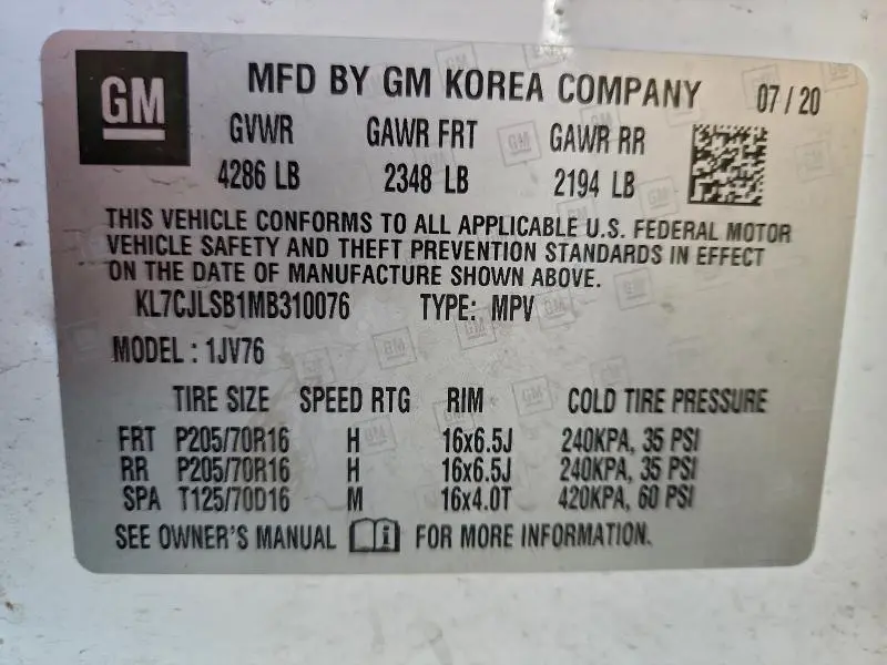 2021 CHEVROLET TRAX 1LT  