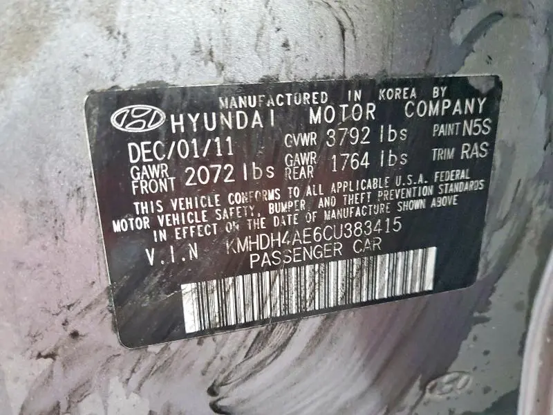 2012 HYUNDAI ELANTRA GLS  