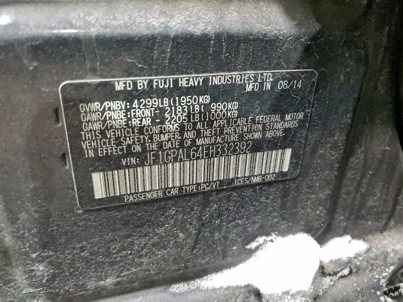 2014 SUBARU IMPREZA SPORT PREMIUM  