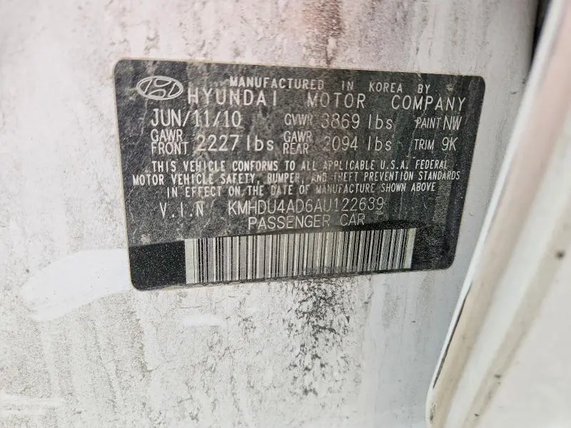 2010 HYUNDAI ELANTRA GLS  