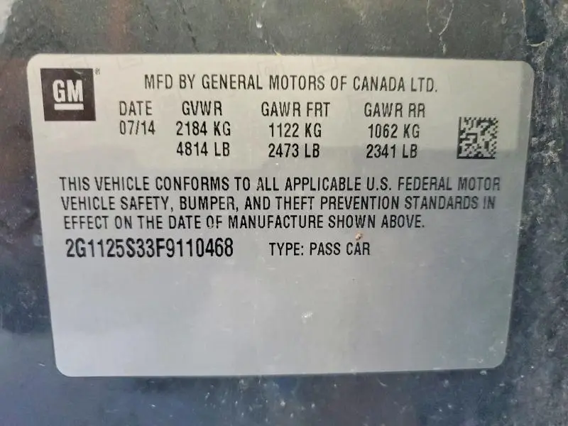 2015 CHEVROLET IMPALA LT  