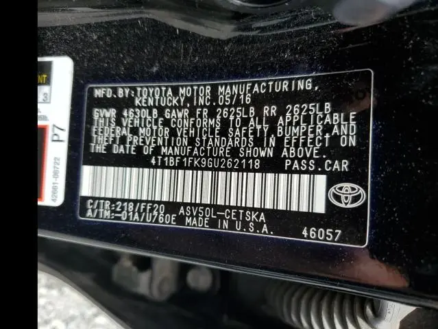 2016 TOYOTA CAMRY LE