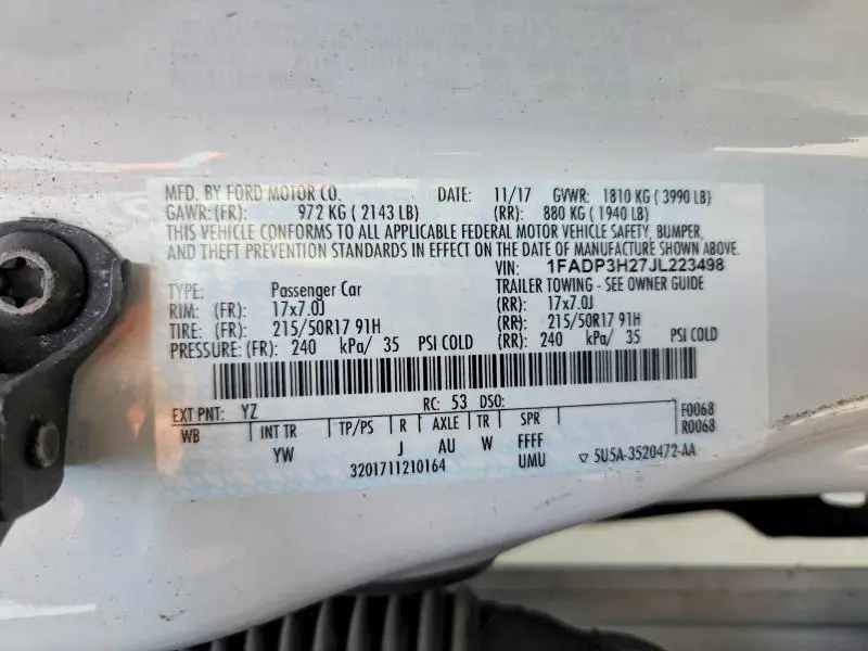 2018 FORD FOCUS SEL  