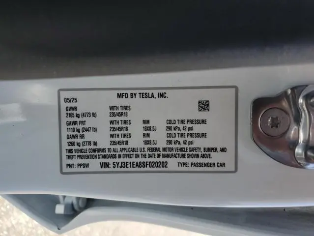 2025 TESLA MODEL 3   