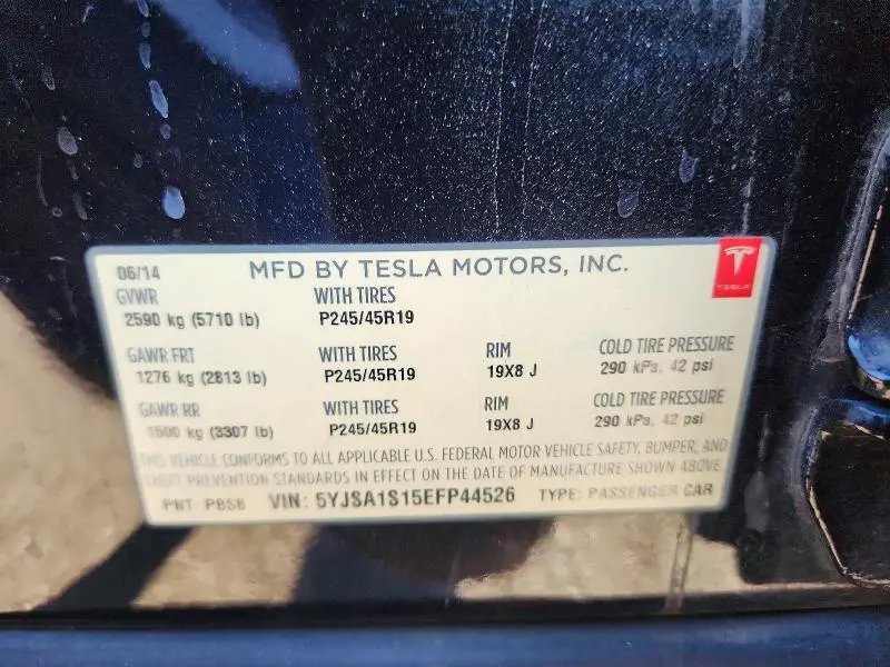 2014 TESLA MODEL S   