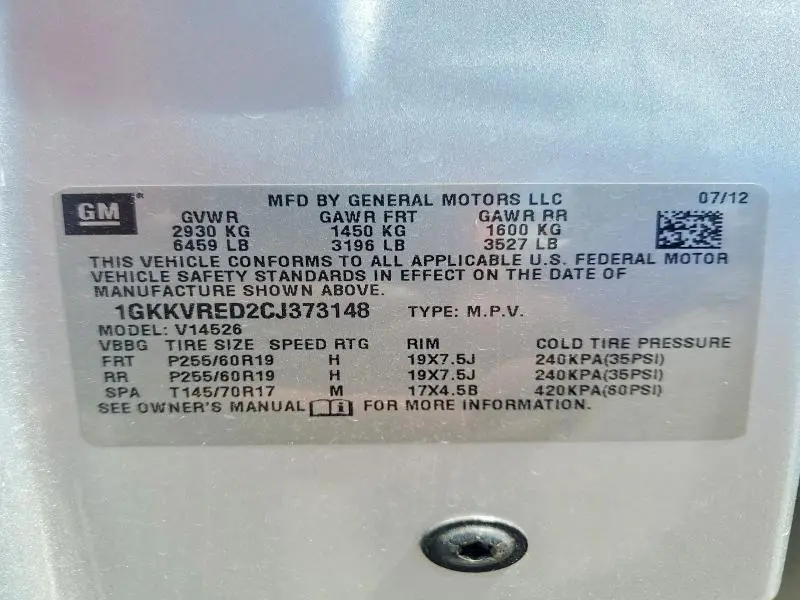 2012 GMC ACADIA SLT-1  