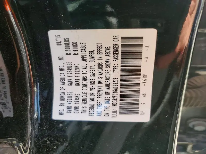 2016 HONDA ACCORD LX  