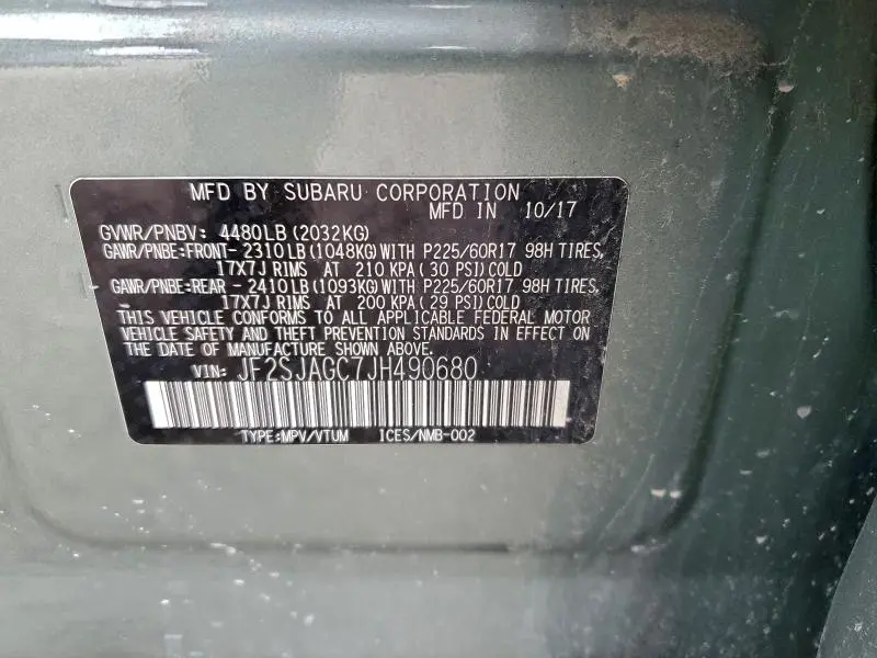 2018 SUBARU FORESTER 2.5I PREMIUM  