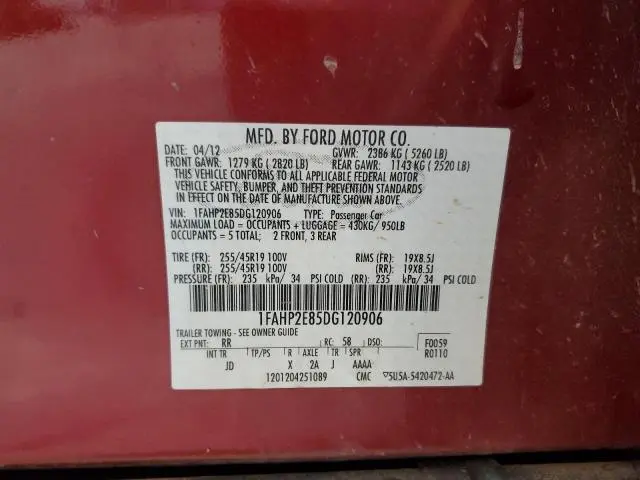 2013 FORD TAURUS SEL