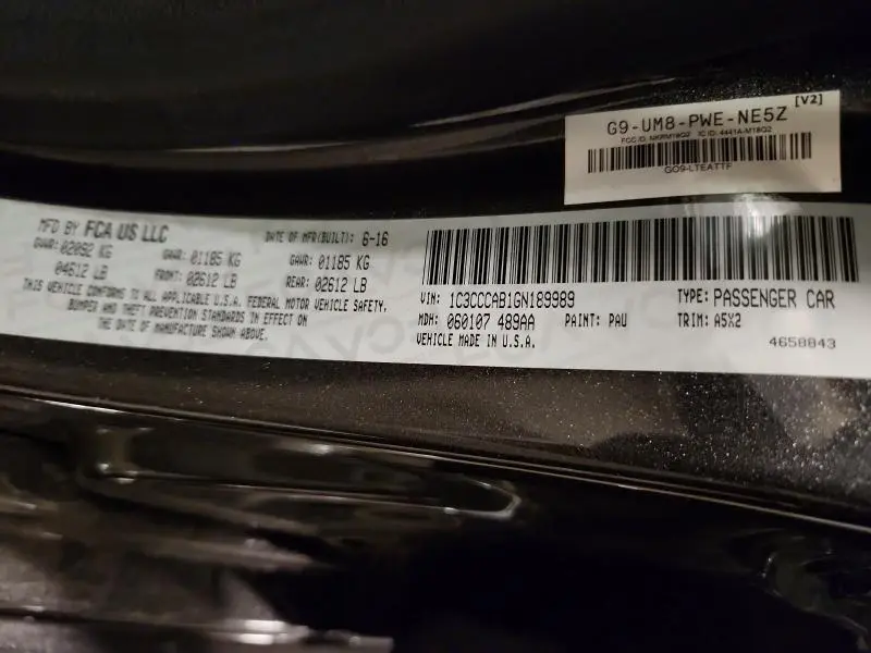 2016 CHRYSLER 200 LIMITED  