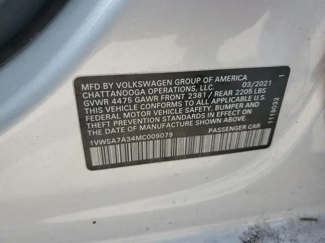 2021 VOLKSWAGEN PASSAT SE  