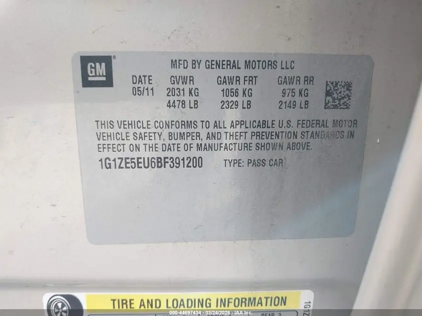 2011 CHEVROLET MALIBU LTZ