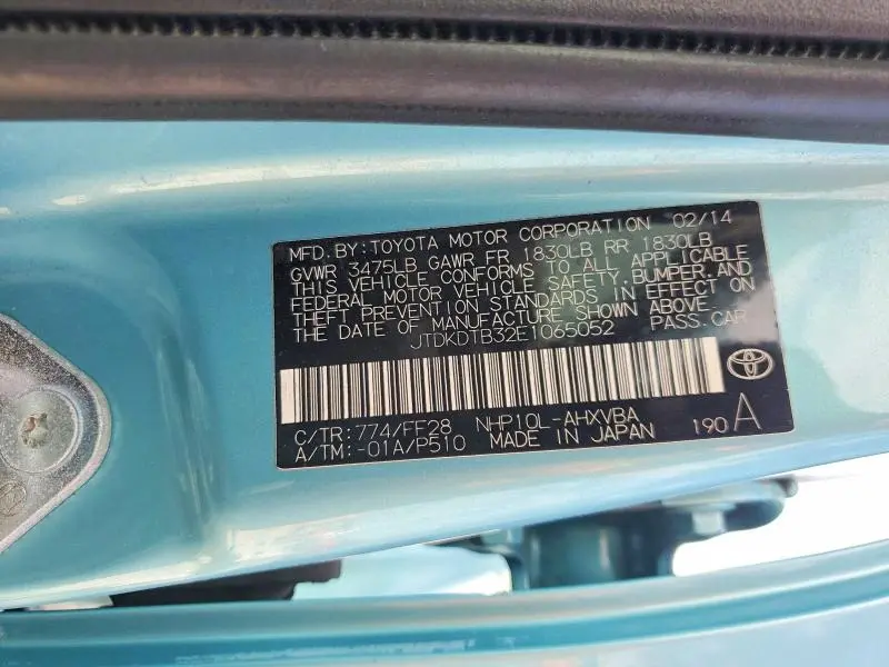 2014 TOYOTA PRIUS C TWO  