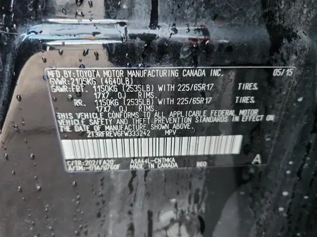 2015 TOYOTA RAV4 XLE  