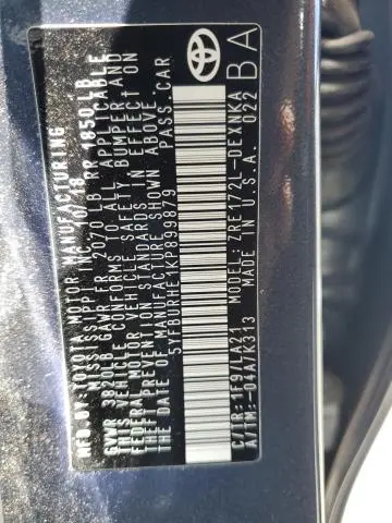 2019 TOYOTA COROLLA L  