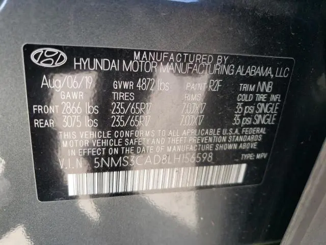 2020 HYUNDAI SANTA FE SEL  