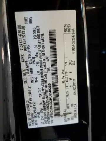 2017 FORD ESCAPE TITANIUM  