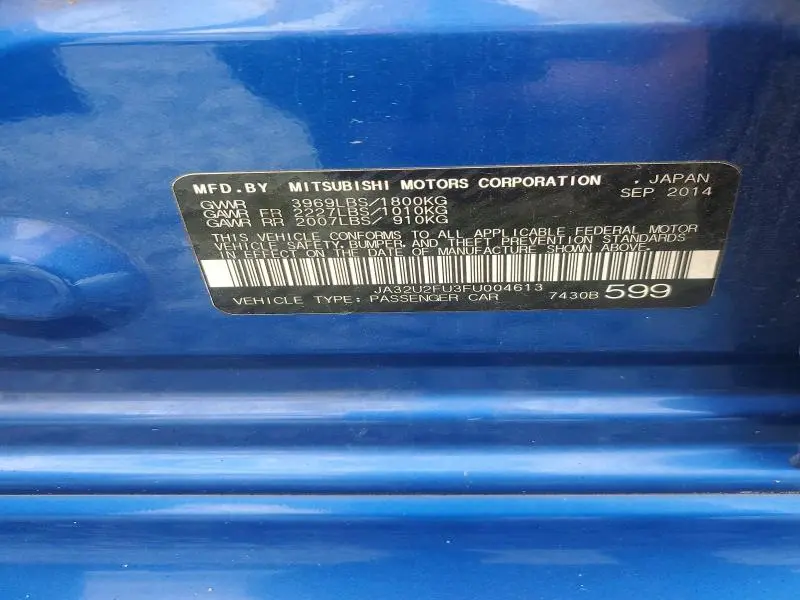 2015 MITSUBISHI LANCER ES  