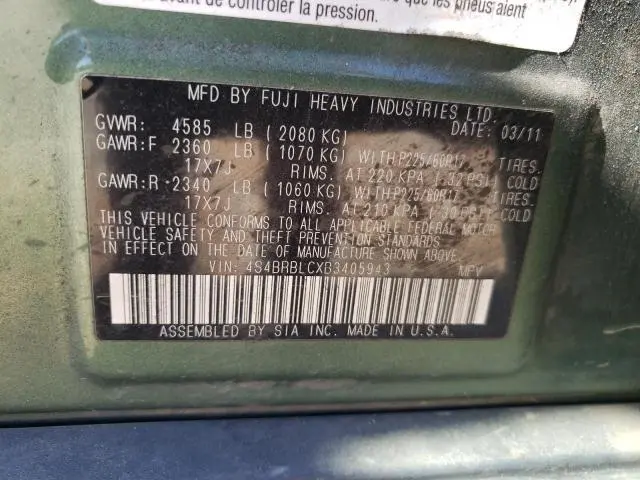 2011 SUBARU OUTBACK 2.5I LIMITED  