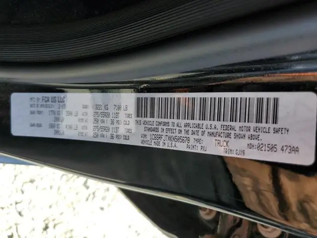 2019 RAM 1500 LARAMIE  