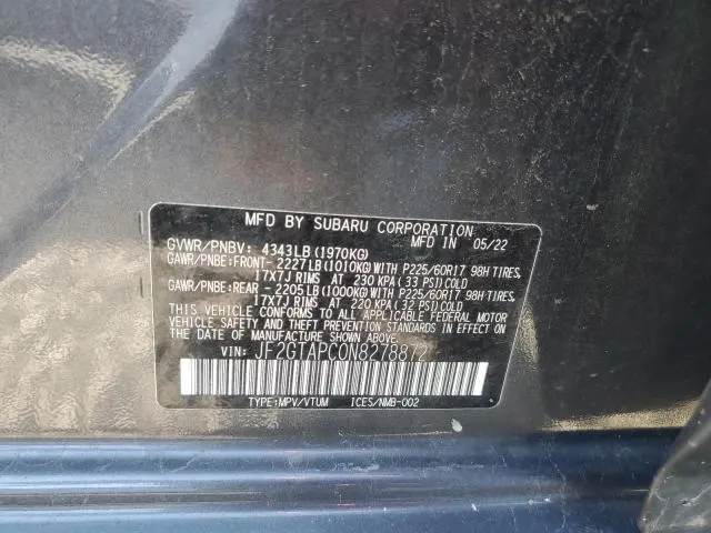 2022 SUBARU CROSSTREK PREMIUM  