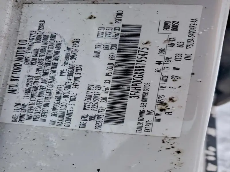 2011 FORD FUSION SEL  