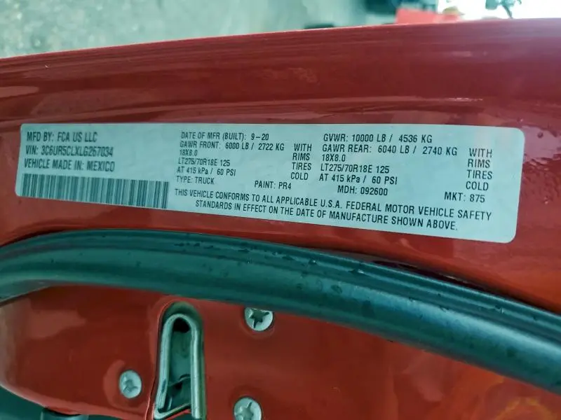 2020 RAM 2500 TRADESMAN  