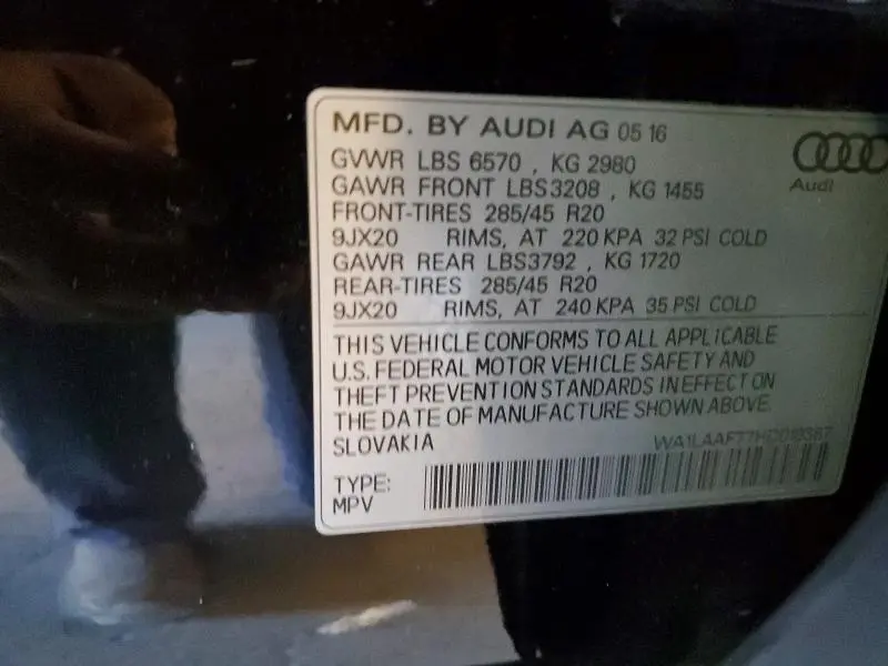 2017 AUDI Q7 PREMIUM PLUS  